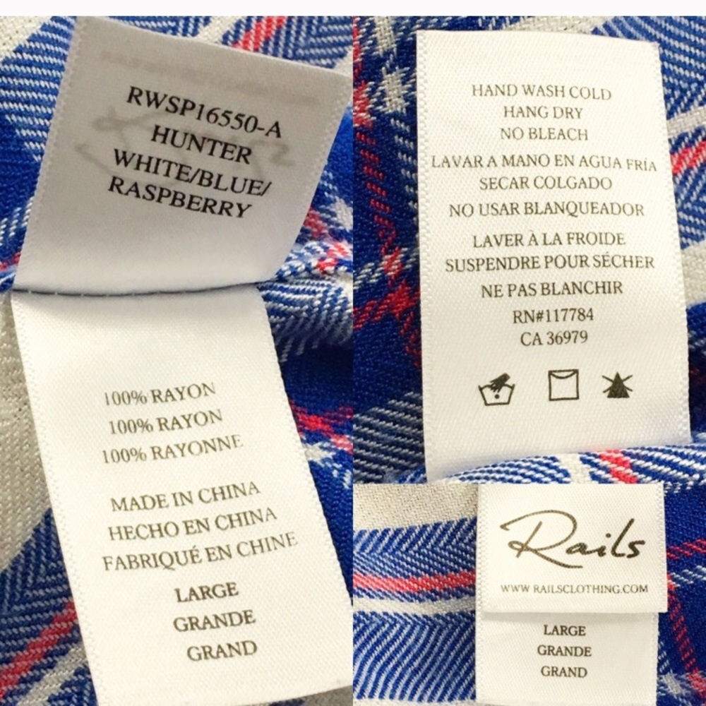 Rails | Hunter button down white/blue/raspberry - Picture 5 of 5